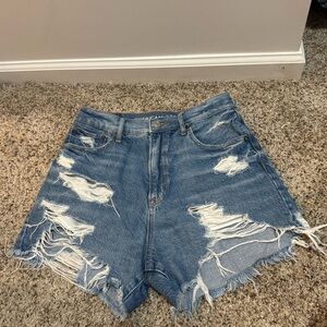 American eagle destroyed high rise mom jeans